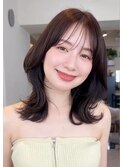 こなれヘア愛されミディ前髪メルティーカラーウェーブミディアム