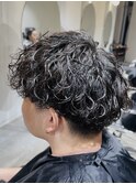 波巻きパーマ時短セット刈り上げマッシュ重めマッシュ