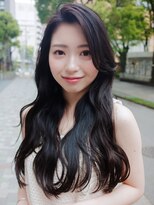 トローノ 栄(TRONO) グレージュ ロング フェイスレイヤー 顔周りアレンジ