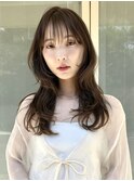 暖色ブラウン/オレンジブラウン/レイヤー/顔まわりカット