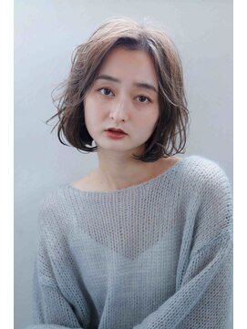 ムウ 難波(MOU) ボブクールショート前髪イメチェンピンクベージュ30代40代50代