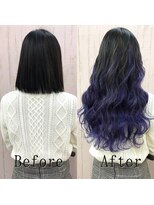 エクステ専門店あるじゃんすー 柏店&nbsp;ネイビーパープル#シールエクステ#ゆるふわウェーブ#柏