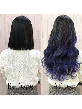 エクステ専門店あるじゃんすー 柏店 ネイビーパープル#シールエクステ#ゆるふわウェーブ#柏