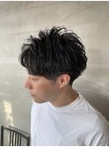 ツーブロショートマッシュアップバング