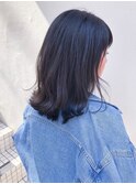 ブルージュカラー_マロンベージュ Aラインボブ かきあげ