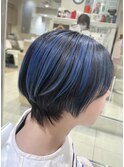 アンブレラカラーハンサムショートブルーネイビーカラー