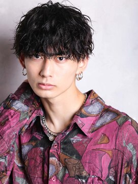 リップスヘアー 渋谷 annex(LIPPS hair) ツイストスパイラルパーマ前下がり刈り上げマッシュ