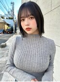 大人可愛い☆ぷつっとボブ インナーカラーグレージュ