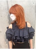 オレンジカラー/レイヤーカット/ウルフ/ハイトーン/ケアブリーチ