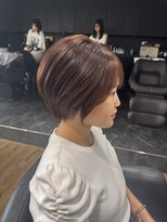 ハピネス クローバー 八木店(Happiness CLOVER)&nbsp;くびれショート　白髪ぼかし　ピンクブラウン　大和八木