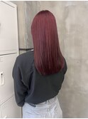（北谷）ブリーチなしワインレッドカラー！