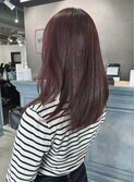 ブリーチなし透明感ボルドーカラー