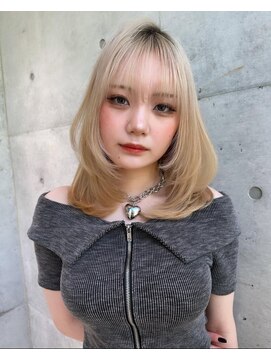 ロンドルピナス 小倉(Lond Lupinus) ミディアムレイヤーカット/似合わせカット/大人ガーリー/20代