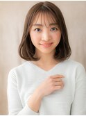 シースルーバングウォームベージュワンカールボブY浦和30代40代