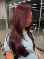 オーセン(Authen.)&nbsp;レイヤーカット×ワインレッド