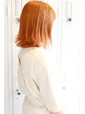 切りっぱなしボブ×オレンジカラー