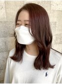髪質改善カラー×ワインレッド
