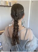 ツイン編みおろしアレンジ☆