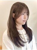 顔まわり/レイヤーカット/韓国/ロングヘア/ベージュ
