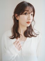 グリッター 仙台中央店(GRITTERs)&nbsp;マロンベージュ　ウェーブ巻きアレンジ　ミディアムレイヤー