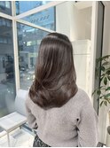 アッシュブラウン/レイヤー/ミディアム/縮毛矯正/髪質改善