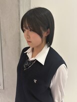 ヨーク(YOKE)&nbsp;【YOKE】切りっぱなしボブ顎下顔周りカットぷつっとボブ前下がり