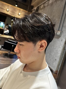 メンズココ 日本橋店(MENS COCO) 20代30代ブルーブラックフェザーパーマサーフカール