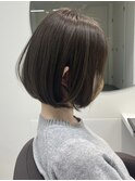くびれショートボブ40代50代グレイカラー白髪染め白髪ぼかし