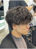 渋谷シャドウパーマメンズパーマ大きめカール無造作マッシュ20代