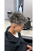 ツイストパーマ+ホワイトメッシュ