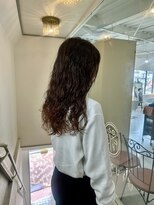 ソイクフ(SOY KUFU)&nbsp;グレージュセミロングパーマミディアムオリーブグレージュ