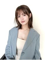 エンス 銀座(Ence) コーラルベージュ/顔周りカット/レイヤーカット/韓国巻き/銀座
