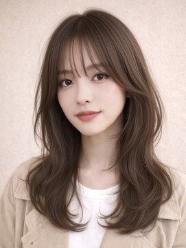 ロティー 天神(loty) レイヤー 顔周りカット 韓国 ブリーチなしカラー 赤み消しカラー