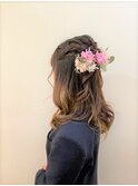 卒業式のヘアセットハーフアップ