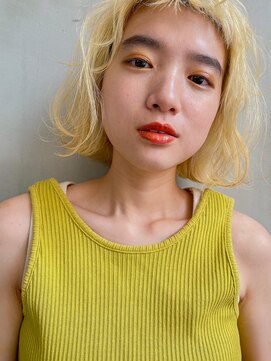 フィルムス 銀座(FILMS) 黒髪/グレーベージュ/レイヤーロング/前髪パーマ