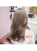 極細ハイライトミルクティーベージュ・Aラインロング