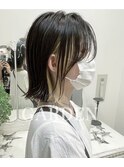 インナーカラー+切りっぱなしボブ