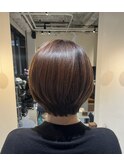 丸みショートボブ×縮毛矯正×髪質改善【大阪/西梅田】
