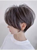 耳かけショート&ダークアッシュ