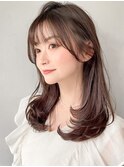 ウェットヘアサイドバング似合わせカットデジタルパーマ艶感