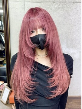 ダンク(DUNK) ピンク×レイヤーカット