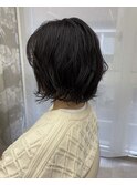 〇切りっぱなしボブ×ニュアンスパーマ