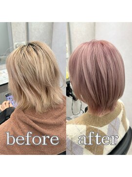 ヘアサロン ドットプラス 町田店(dot. plus) 【齋尾帆乃花】ホワイトピンク