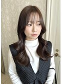 韓国風レイヤーカットくびれヘアブラウンカラー10代20代30代
