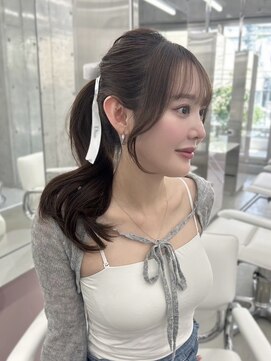 フォンズ(FONS) 透明感グレージュカラー/顔周りカット/韓国くびれヘア/表参道