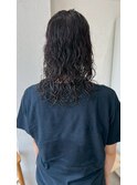 大人可愛いゆるふわマレットヘア黒髪セミロング20代30代40代