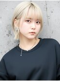 ハイトーン切りっぱなしボブ
