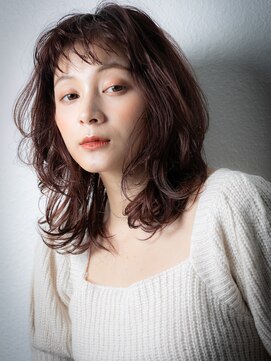 カバーヘア イヴ 戸頭店(COVER HAIR EVE) 前髪パーマバタフライカットミディアムレイヤーz戸頭20代30代