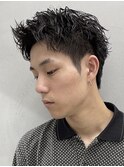 アクティブショートルーズパーマテーパーフェードフェザーパーマ