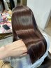 【憧れの艶色へ☆】カット+N.カラー+巻ける髪質改善縮毛矯正